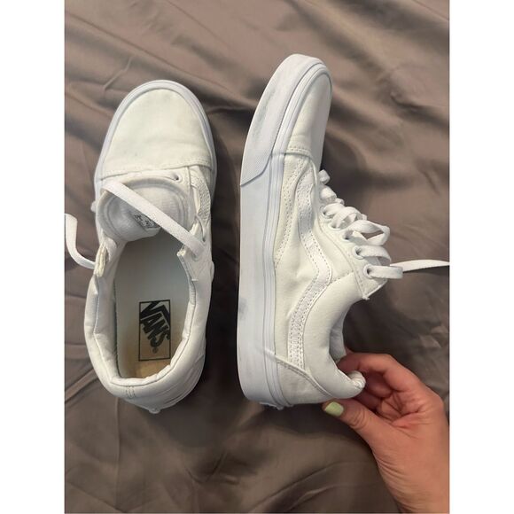 Vans Men's Old Skool Lace Up Low Top Sneakers White Size 7.5 - Picture 11 of 11